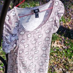 Pink Floral Shirt Puffed Sleeves